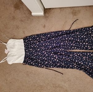 Floral and lace romper